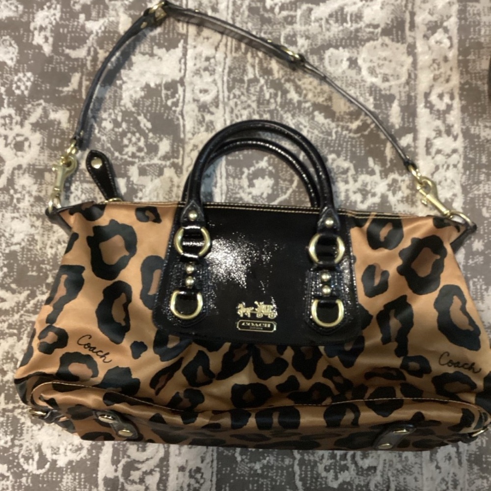 Coach leopard satchel